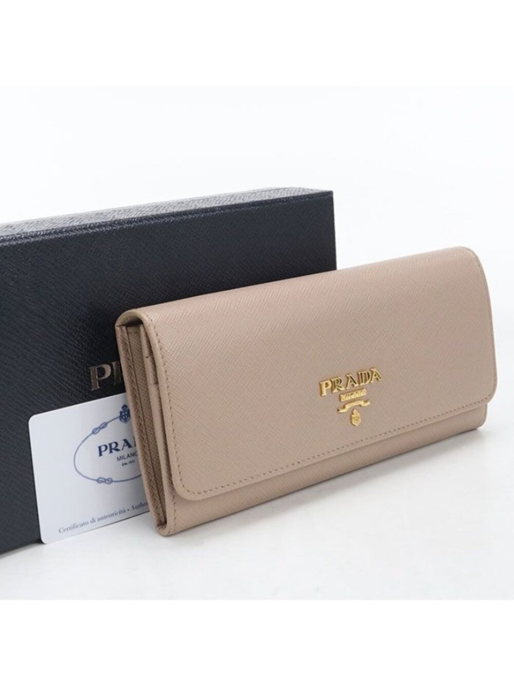 Prada Saffiano Leather Wallet Bifold Calfskin
